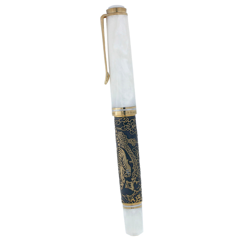 2000 PELIKAN M924 WHITE TIGER LIMITED EDITION 580/888 FOUNTAIN PEN W/BOX NEVER INKED OFFERED BY ANTIQUE DIGGER