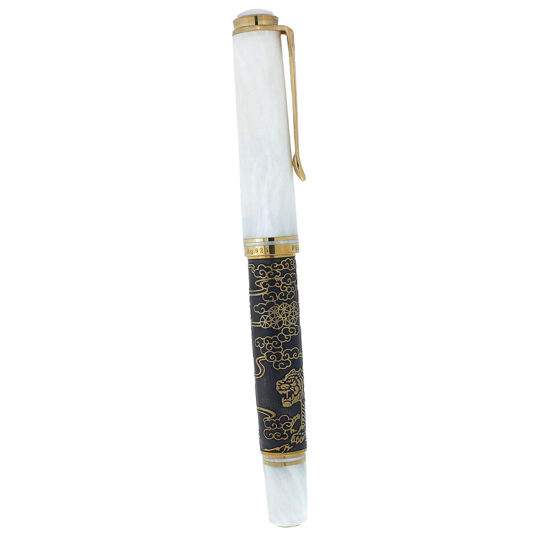 2000 PELIKAN M924 WHITE TIGER LIMITED EDITION 580/888 FOUNTAIN PEN W/BOX NEVER INKED OFFERED BY ANTIQUE DIGGER