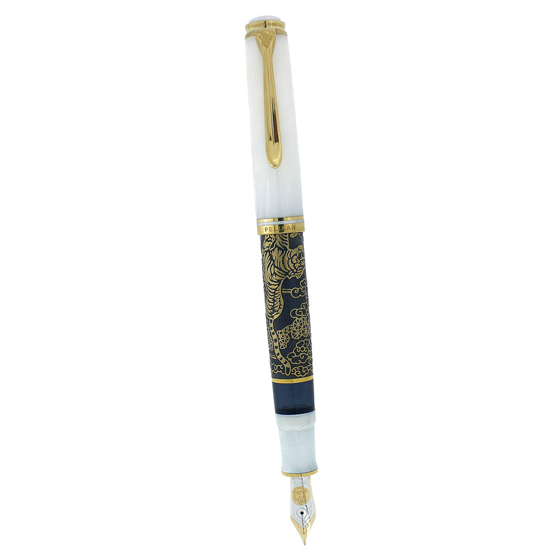 2000 PELIKAN M924 WHITE TIGER LIMITED EDITION 580/888 FOUNTAIN PEN W/BOX NEVER INKED OFFERED BY ANTIQUE DIGGER