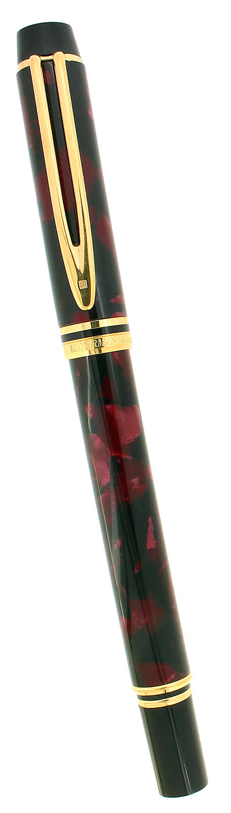 C2000 WATERMAN IDEAL LE MAN 200 MINERAL RED 18K FINE NIB FOUNTAIN PEN NEAR MINT OFFERED BY ANTIQUE DIGGER