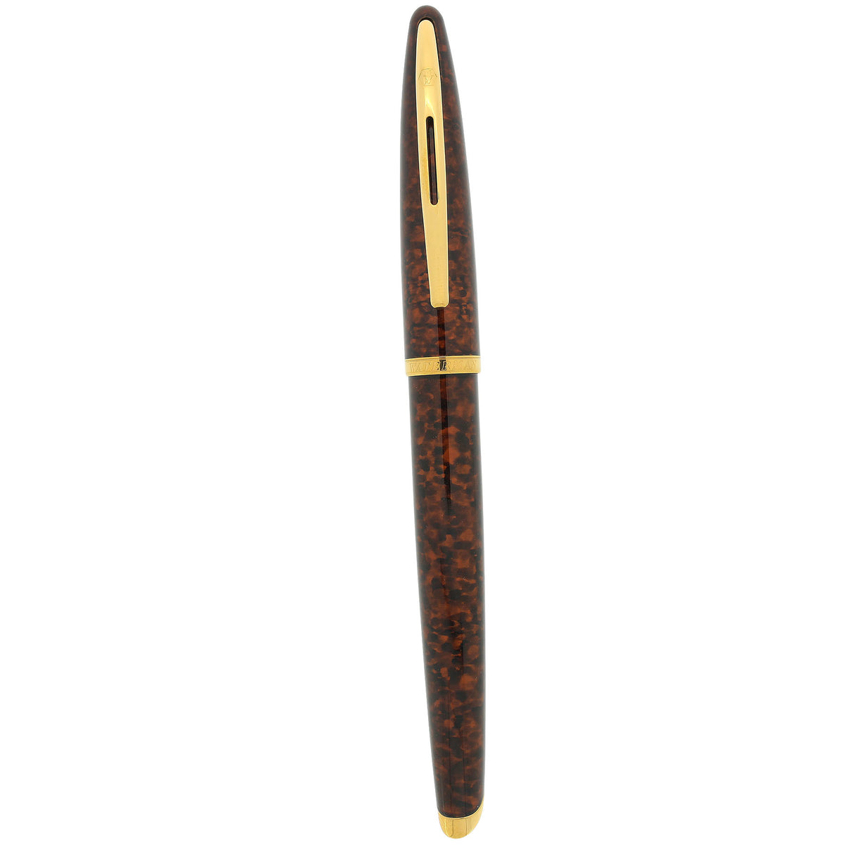 1990S WATERMAN CARENE MARINE AMBER 18K MED NIB FOUNTAIN PEN NEVER INKE