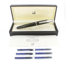 2001 ALFRED DUNHILL AD2000 CARBON FIBRE 18K MED NIB FOUNTAIN PEN NEVER INKED OFFERED BY ANTIQUE DIGGER
