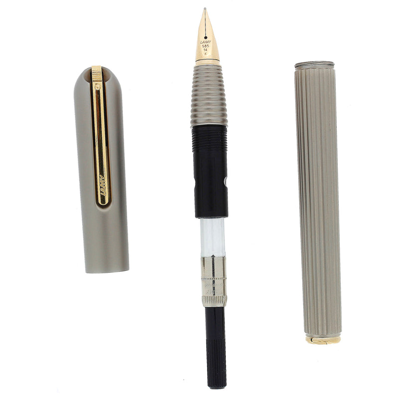 2001 LAMY PERSONA TITANIUM FINISH 14K NIB FOUNTAIN PEN NEVER INKED OFFERED BY ANTIQUE DIGGER