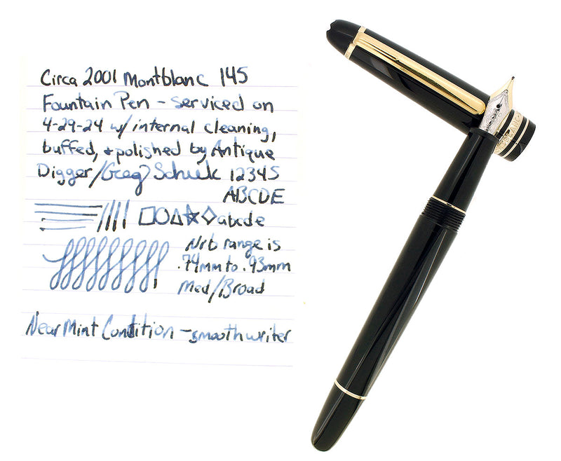 2001 MONTBLANC MEISTERSTUCK N°145 GOLD TRIM CLASSIQUE MED NIB FOUNTAIN PEN OFFERED BY ANTIQUE DIGGER