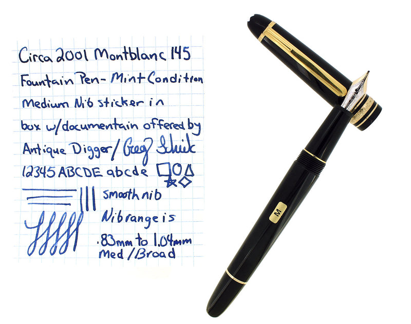 2001 MONTBLANC MEISTERSTUCK N°145 GOLD TRIM CLASSIQUE MEDIUM NIB FOUNT