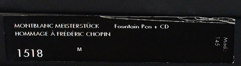 NEVER INKED 2001 MONTBLANC CHOPIN MEISTERSTUCK MEDIUM NIB FOUNTAIN PEN STICKERED