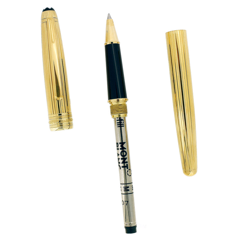 C2001 MONTBLANC 144 CLASSIQUE SOLITAIRE STERLING VERMEIL LINED PATTERN ROLLERBALL OFFERED BY ANTIQUE DIGGER