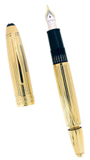 C2001 MONTBLANC 146 LEGRAND SOLITAIRE STERLING VERMEIL PINSTRIPE PATTERN 18K M NIB FOUNTAIN PEN OFFERED BY ANTIQUE DIGGER