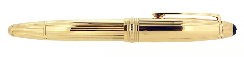 C2001 MONTBLANC 146 LEGRAND SOLITAIRE STERLING VERMEIL PINSTRIPE PATTERN 18K M NIB FOUNTAIN PEN OFFERED BY ANTIQUE DIGGER