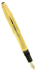 C2001 MONTBLANC 146 LEGRAND SOLITAIRE STERLING VERMEIL LINED PATTERN 18K M NIB FOUNTAIN PEN NEVER INKED STICKERED OFFERED BY ANTIQUE DIGGER