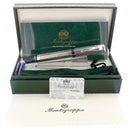 2001 MONTEGRAPPA PRIVILEGE DECO STERLING & BLUE PEARL LARGE FOUNTAIN PEN NEVER INKED OFFERED BY ANTIQUE DIGGER