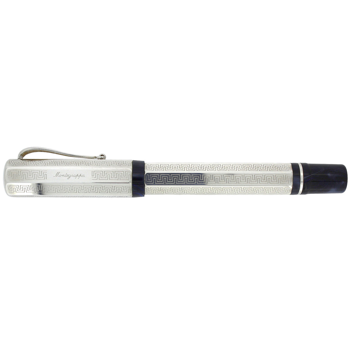 2001 MONTEGRAPPA PRIVILEGE DECO STERLING & BLUE PEARL LARGE FOUNTAIN P