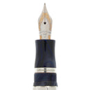 2001 MONTEGRAPPA PRIVILEGE DECO STERLING & BLUE PEARL LARGE FOUNTAIN PEN NEVER INKED OFFERED BY ANTIQUE DIGGER