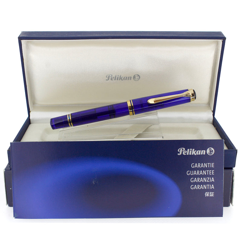 SCARCE 2001 PELIKAN M600 MADE FOR SONY MALAYSIA TRANSPARENT BLUE SPECIAL EDITION FOUNTAIN PEN NEVER INKED OFFERED BY ANTIQUE DIGGER