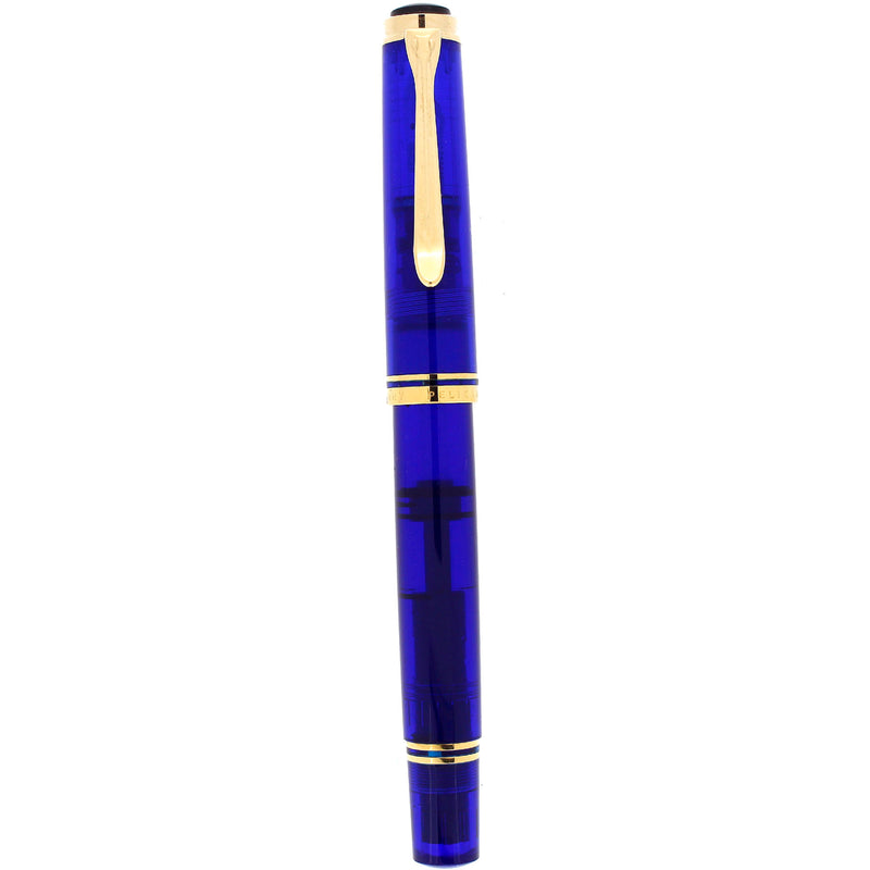 SCARCE 2001 PELIKAN M600 MADE FOR SONY MALAYSIA TRANSPARENT BLUE SPECIAL EDITION FOUNTAIN PEN NEVER INKED OFFERED BY ANTIQUE DIGGER