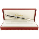 MINT 2002 CARTIER DANDY PLATINUM FINISH 18K MED NIB FOUNTAIN PEN NEVER INKED OFFERED BY ANTIQUE DIGGER
