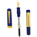 2002 DELTA NAUTILUS STERLING VERMEIL BLUE LAPIS GOLD FLECK RESIN 18K M NIB FOUNTAIN PEN MINT