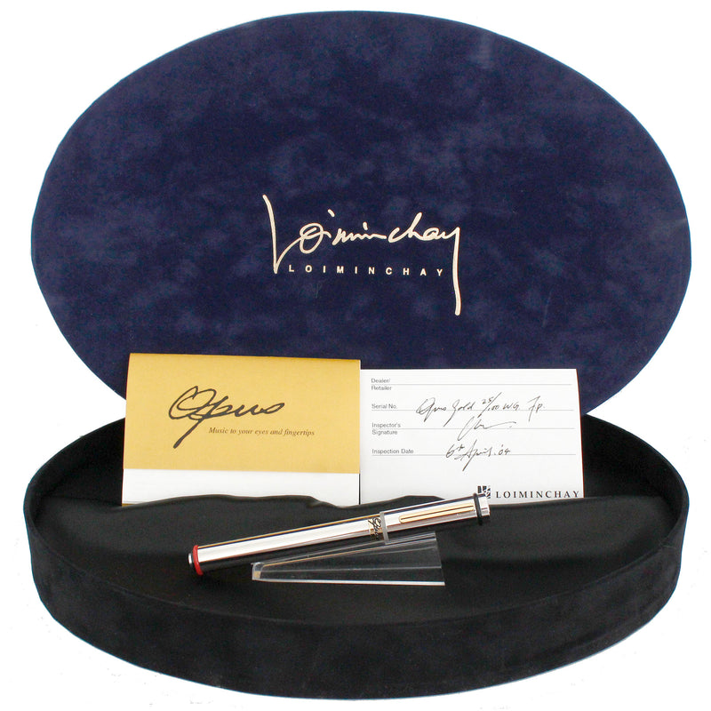 2002 LOIMINCHAY OPUS LIMITED EDITION WHITE GOLD 18K M NIB FOUNTAIN PEN OFFERED BY ANTIQUE DIGGER