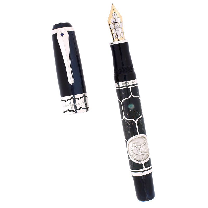 2002 MONTEGRAPPA COSMOS ENIGMA STERLING SILVER LIMITED EDITION FOUNTAIN PEN BOX/PAPERS OFFERED BY ANTIQUE DIGGER