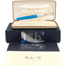 NEVER INKED 2002 PARKER 51 EMPIRE CAP BLUE SPECIAL EDITION 18K MED NIB FOUNTAIN PEN OFFERED BY ANTIQUE DIGGER