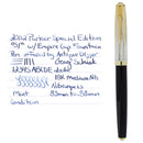 2002 PARKER 51 EMPIRE CAP SPECIAL EDITION BLACK FOUNTAIN PEN  MINT IN BOX OFFERED BY ANTIQUE DIGGER