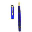 FIRST YEAR 2002 PELIKAN M200 BLUE TRANSPARENT FOUNTAIN PEN NEW IN BOX NEVER INKED DISCONTINUED OFFERED BY ANTIQUE DIGGER