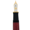 NEW IN BOX 2002 PELIKAN M400 SOUVERAN RED STRIPE TWO-CHICK LOGO 14K FINE NIB FOUNTAIN PEN OFFERED BY ANTIQUE DIGGER