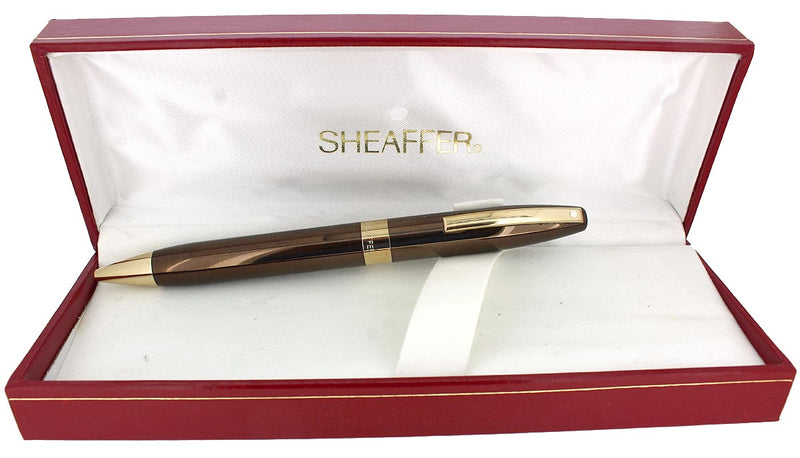 C2002 SHEAFFER LEGACY 2 POLISHED COPPER & GOLD TRIM BALLPOINT PEN NEVER USED OFFERED BY ANTIQUE DIGGER