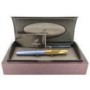 2003 PARKER 100 DIAMOND BLUE W/GOLD TRIM FOUNTAIN PEN OFFERED BY ANTIQUE DIGGER