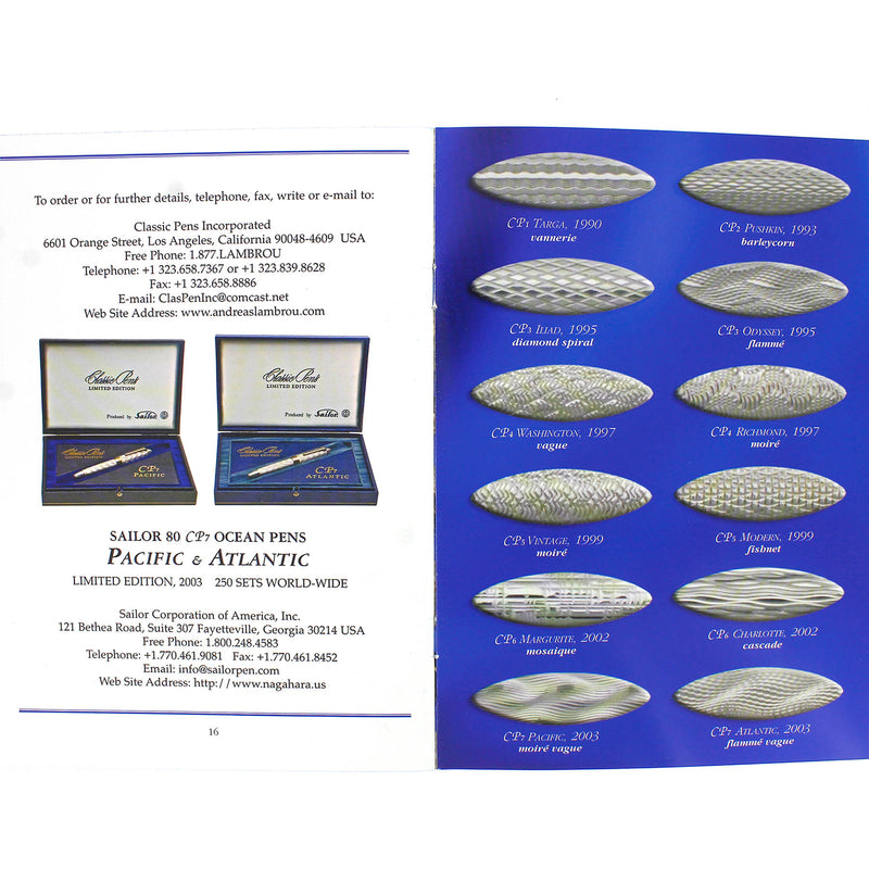 2003 SAILOR CLASSIC PENS CP7 PACIFIC LIMITED EDITION STERLING FOUNTAIN PEN NEVER INKED OFFERED BY ANTIQUE DIGGER