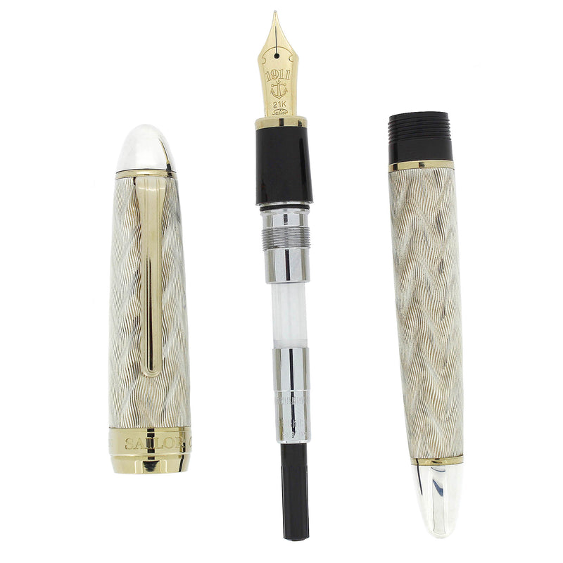 2003 SAILOR CLASSIC PENS CP7 PACIFIC LIMITED EDITION STERLING FOUNTAIN PEN NEVER INKED OFFERED BY ANTIQUE DIGGER