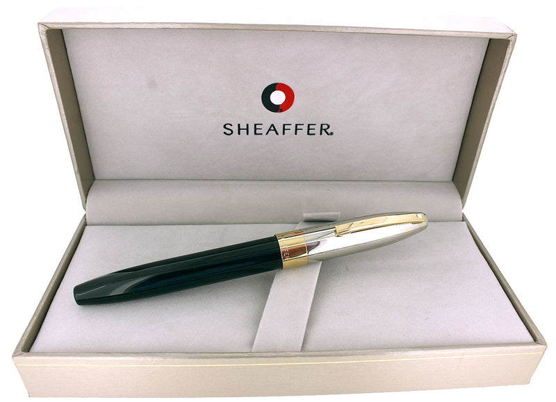 C2003 SHEAFFER LEGACY HERITAGE BLACK LAQUE/PALLADIUM FOUNTAIN PEN NEVER INKED OFFERED BY ANTIQUE DIGGER