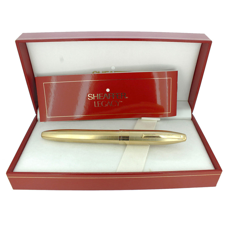 2003 SHEAFFER LEGACY HERITAGE BRUSHED GOLD ROLLERBALL PEN NEVER IUSED W/BOX OFFERED BY ANTIQUE DIGGER