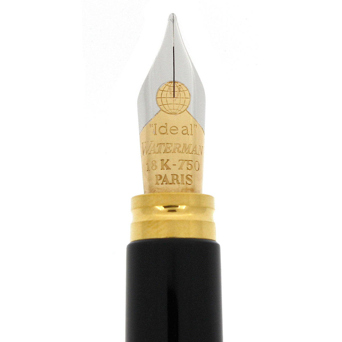 2003 WATERMAN IDEAL LEMAN 100 FOUNTAIN PEN 18K MED GLOBE NIB MINT IN B
