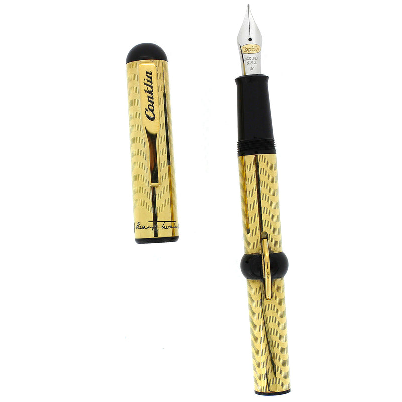 2004 CONKLIN LIMITED EDITION 8 OF 25 MARK TWAIN STERLING VERMEIL CRESCENT FOUNTAIN PEN NEVER INKED OFFERED BY ANTIQUE DIGGER