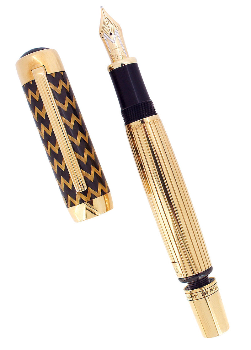 NEVER INKED 2004 MONTBLANC 888 PATRON OF THE ARTS JP MORGAN 18K GOLD LIMITED EDITION FOUNTAIN PEN OFFERED BY ANTIQUE DIGGER