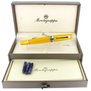 2004 MONTEGRAPPA MIYA YELLOW CELLULOID & STERLING FOUNTAIN PEN NEVER INKED OFFERED BY ANTIQUE DIGGER