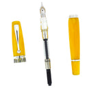 2004 MONTEGRAPPA MIYA YELLOW CELLULOID & STERLING FOUNTAIN PEN NEVER INKED OFFERED BY ANTIQUE DIGGER
