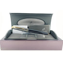 2004 PARKER 100 COBALT BLACK W/GOLD TRIM 18K FINE NIB FOUNTAIN PEN NEVER INKED  OFFERED BY ANTIQUE DIGGER