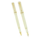 2004 PARKER DUOFOLD CENTENNIAL WHITE IVORINE FOUNTAIN PEN & ROLLERBALL SET OFFERED BY ANTIQUE DIGGER