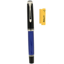 NEVER INKED 2004 PELIKAN SOUVERAN M805 BLUE STRIPE 18K MED NIB FOUNTAIN PEN MINT OFFERED BY ANTIQUE DIGGER