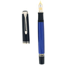 NEVER INKED 2004 PELIKAN SOUVERAN M805 BLUE STRIPE 18K MED NIB FOUNTAIN PEN MINT OFFERED BY ANTIQUE DIGGER