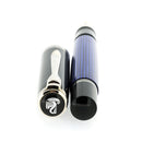 NEVER INKED 2004 PELIKAN SOUVERAN M805 BLUE STRIPE 18K MED NIB FOUNTAIN PEN MINT OFFERED BY ANTIQUE DIGGER