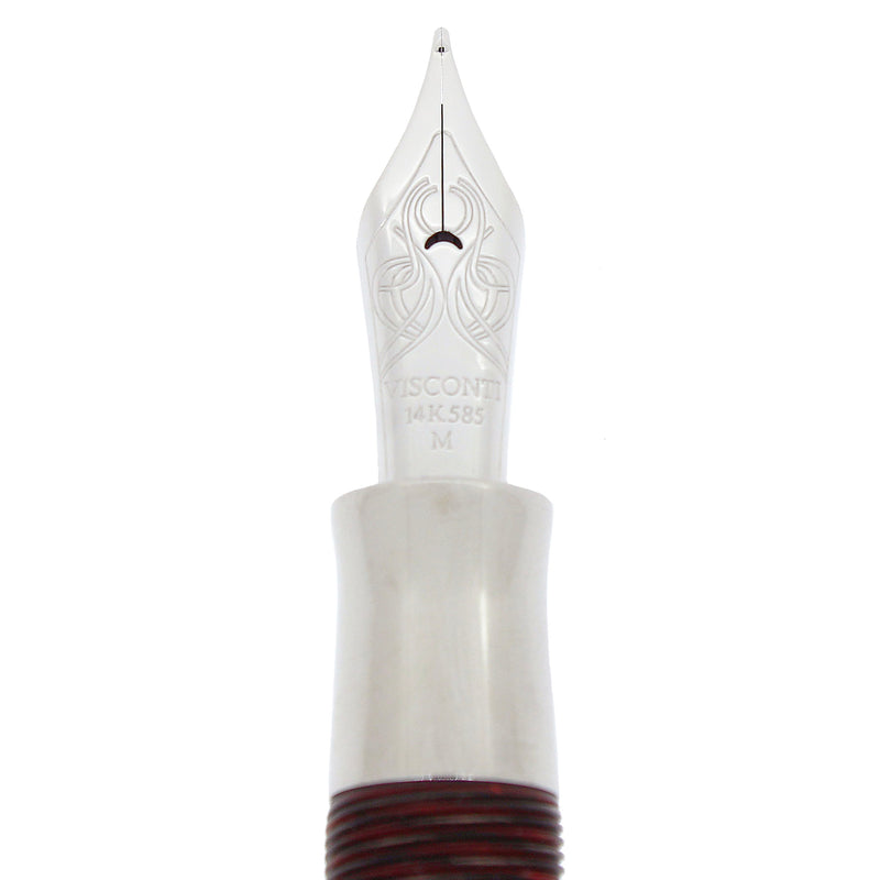 CIRCA 2004 VISCONTI WALL STREET RED PEARL 14K MEDIUM NIB FOUNTAIN PEN MINT OFFERED BY ANTIQUE DIGGER