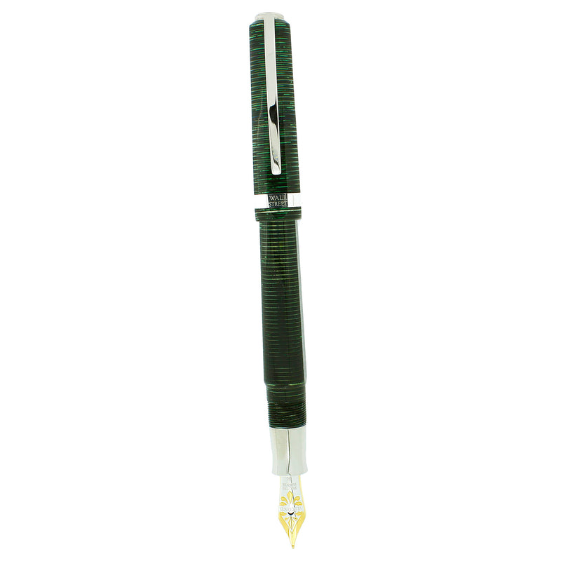 CIRCA 2004 VISCONTI WALL STREET GREEN PEARL 18K MEDIUM NIB FOUNTAIN PEN OFFERED BY ANTIQUE DIGGER