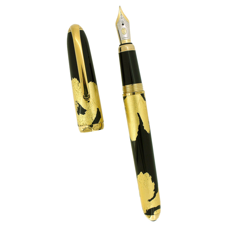 C2005 CARTIER DANDY GOLD PLATE & BLACK LACQUER LIMITED EDITION 792/1847 FOUNTAIN PEN NEVER INKED OFFERED BY ANTIQUE DIGGER