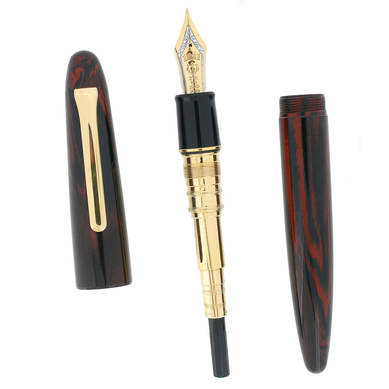 CIRCA 2005 SAILOR KOP EBONITE WOODGRAIN 21K BROAD NIB FOUNTAIN PEN NEVER INKED OFFERED BY ANTIQUE DIGGER