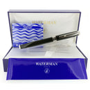 2005 WATERMAN EXCEPTION BLACK LACQUER SILVER TRIM 18K M NIB FOUNTAIN PEN NEVER INKED OFFERED BY ANTIQUE DIGGER
