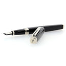 2005 WATERMAN EXCEPTION BLACK LACQUER SILVER TRIM 18K M NIB FOUNTAIN PEN NEVER INKED OFFERED BY ANTIQUE DIGGER