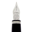 2005 WATERMAN EXCEPTION BLACK LACQUER SILVER TRIM 18K M NIB FOUNTAIN PEN NEVER INKED OFFERED BY ANTIQUE DIGGER